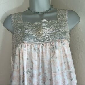 Christian Dior Nightdress long Pink Nightgown with lace detail Size Large